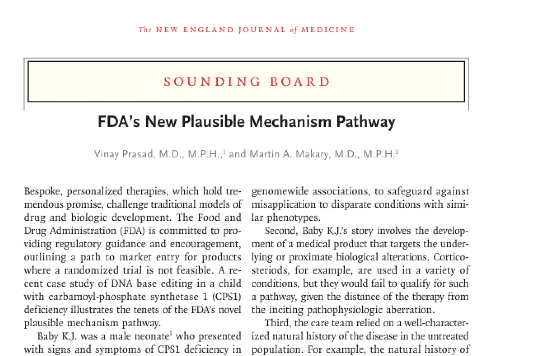 Screenshot of NEJM article